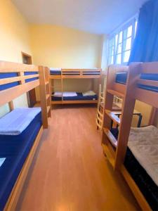 a room with several bunk beds in a dorm at Gîte Kaleo Han-Sur-Lesse in Han-sur-Lesse
