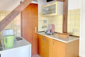 a kitchen with a sink and a counter top at Altstadtflair - Rüster in Lübbenau