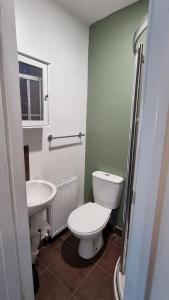 a bathroom with a toilet and a sink at Cosy Studio · Easy City Access · Nottingham in Nottingham
