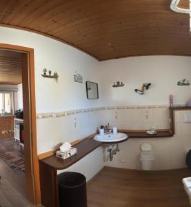 a bathroom with a sink in a room at Top location central in Rüsselsheim +17 photos