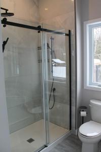 a shower stall in a bathroom with a toilet at La Casa TiMoris in Wentworth-Nord +11 photos