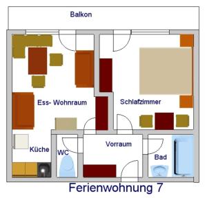 Plan piętra w obiekcie Ferienwohnungen Monja und Dietmar Thöni