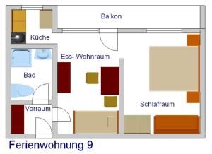 Plan piętra w obiekcie Ferienwohnungen Monja und Dietmar Thöni