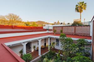anterior view of a building with plants and trees at Cocoon Oaxaca City- Curated Stay In Oaxaca Centro in Oaxaca City