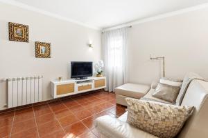a living room with a couch and a tv at Vale do Vez in Arcos de Valdevez