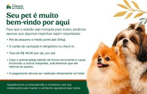 a flyer for a pet tuition program with two dogs at Hotel Caminhos de Itaipava in Itaipava +28 photos
