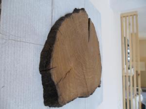 a piece of wood hanging on a wall at La Libellula Rossa in Puos dʼAlpago
