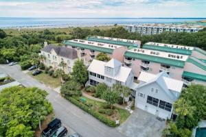 an overhead view of a house with a street at 221 Olive Way in Saint Simons Island