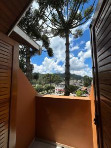 a view of a tree from the balcony of a house at Pousada Vilage Inn Campos do Jordão in Campos do Jordão +94 photos