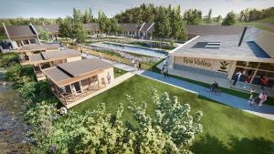 an overhead rendering of a building with a swimming pool at Domaine LAPEDAGNE in Arette