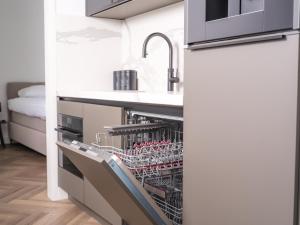a kitchen with a sink and a dishwasher at Harderwold Villa - 551 in Zeewolde