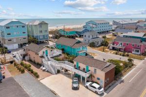 an aerial view of a town with houses and the beach at Vitamin Sea Suites 2 in Carolina Beach