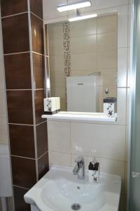 ヤホリナにあるApartment Gorski javorの洗面台と鏡のあるバスルーム +25枚の写真