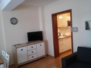 Televízia a/alebo spoločenská miestnosť v ubytovaní Apartament Akuratny Zakopane