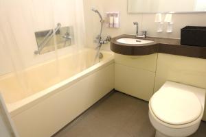 a bathroom with a toilet and a sink at はじまりの宿 ディール in Tsumagoi +28 photos