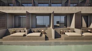a rendering of a hotel with beds and a pool at Neme Slow Living Retreat in Rethymno