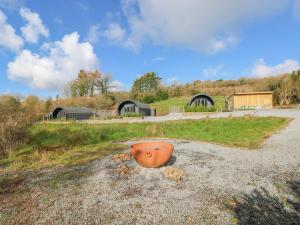 a pot sitting on the ground in a field at Lodge 3 in Llanelli +2 photos