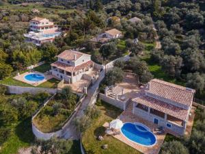 an aerial view of a house with a swimming pool at Villa Irida by Elayan Villas Corfu in Sidari