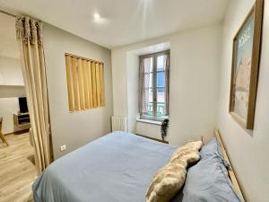 a bedroom with a bed and a window at Le Cabrol Hyper centre WIFI 1er étage in Rodez