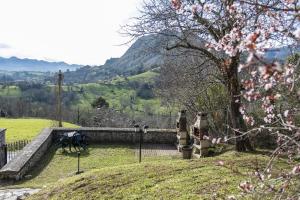 a view of a hill with a tree and a fence at Escuelas de collía D AT-1537-AS in Arriondas