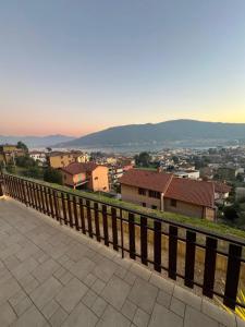 a view of a city from a balcony at La Dimora del Lago d'Iseo in Sarnico