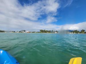 a view of the water from the front of a boat at Costa Azul Apartment in Punta Santiago