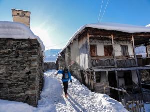 Teo Guesthouse and Camping in Mestia durante l'inverno