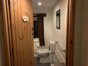 a bathroom with a white toilet and a window at Broadwalk 6 in Coltishall +1 photo