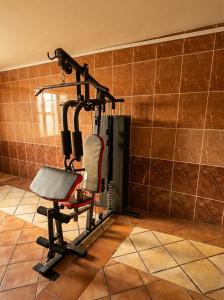 ein Fitnessstudio mit einem Stuhl in einem Raum in der Unterkunft Casa El Pedernal in Basardilla