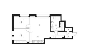 a floor plan of a house at Modern Two-Bedroom Apartment with Sauna & Free Parking in Turku