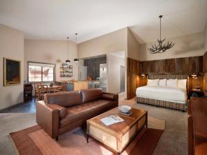 a living room with a couch and a bed at Black Bear Lodge in South Lake Tahoe
