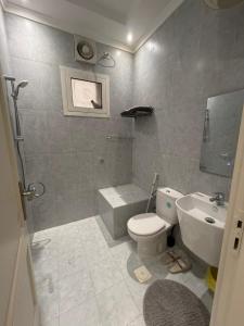 a bathroom with a toilet and a sink at رحاب قريش in Al Masfalah +27 photos