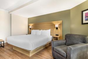 a hotel room with a bed and a chair at Best Western Plus Ottawa City Centre in Ottawa +47 photos