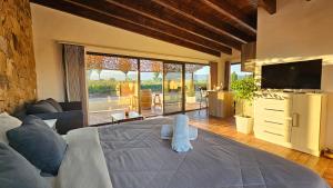 a bedroom with a large bed and a television at Rincon del Malbec in Ciudad Lujan de Cuyo