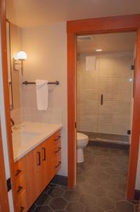 a bathroom with a sink and a toilet at Lodge Room 015 in Black Butte Ranch