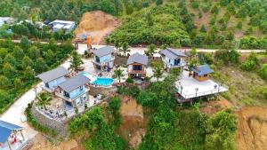 an aerial view of a house on a cliff at Homestay Minano in Mock Den
