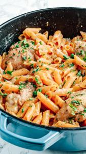 a pan filled with pasta with meat and vegetables at Peace and Quiet Dorm Rooms - Free Breakfast DIY Waffles - Free Dinner - Free Coffee - Longterm Ok! in Miami +12 photos
