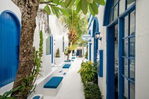 a street in the blue city of chefchaouen at Bombora Surf Camp in Uluwatu