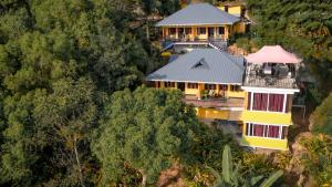 an aerial view of a house in the forest at Greenleaf Holidays in Munnar