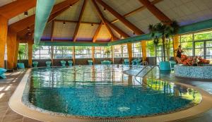 a large swimming pool in a large building at Slechtvalk 7 in Hulshorst