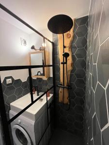 a bathroom with a sink and a toilet in it at Ada & Cimes in Bourg-Saint-Maurice