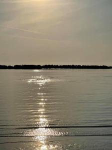 a body of water with the sun reflecting on the water at Hotel TYC in Rimini +9 photos