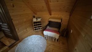 an overhead view of a room in a log cabin at Koliba Bajka in Bijelo Polje