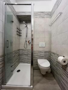 a bathroom with a shower and a toilet at Casa CAMILLA in Vasto