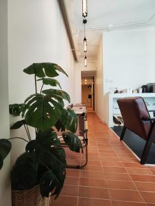 a plant in a room with a table and a chair at R4R RoomforRest Boutique Hotel Bangsaen Beach in Ban Laem Thaen +73 photos