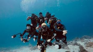 a group of people standing in the water at ParfrayHomestay Raja ampat in Besir