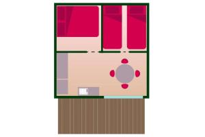 an illustration of a building with red at ZEcamping 4 étoiles chiens acceptés tennis piscine chauffée in Salles-Curan