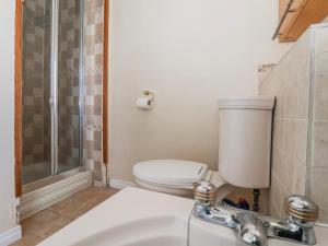 a bathroom with a toilet and a sink at Thorntons House in Northallerton +13 photos
