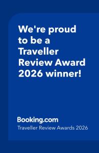 a blue sign that says were proud to be a traveller review award winner at Villa 2BDR with sea view, private pool in Albufeira