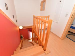 Postel nebo postele na pokoji v ubytování Ruhiges Ferienhaus in Drachselsried in Waldnähe